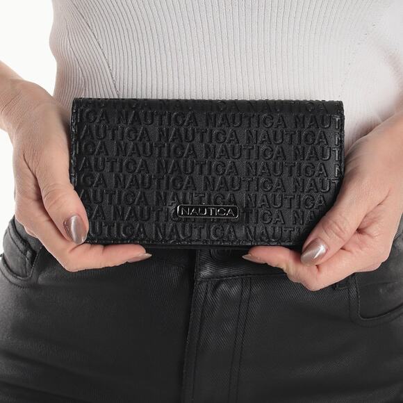 Nautica flap wallet in black for women - Picture 4 of 6